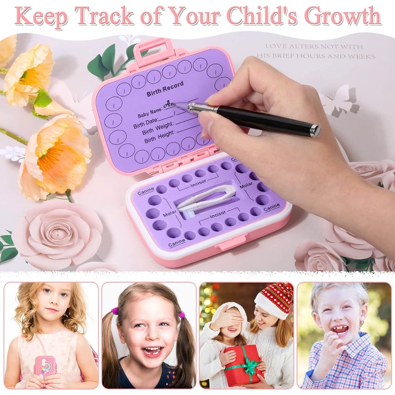 Caffox Tooth Holders for Kids Keepsake, Baby Teeth Keepsake Box, Tooth Saver, Tooth Container for Lost Teeth, Teeth Storage Holder for Tooth Fairy (Pink) - Image 4